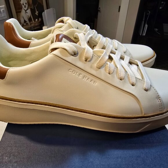 Cole Haan GrandPro Topspin Sneaker - Ivory/Caramel Mens Sz 10 US [C39656] NEW - Picture 5 of 14